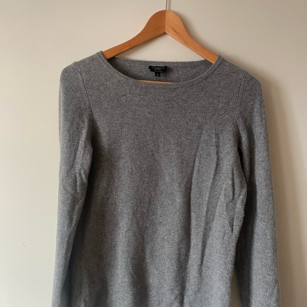 Talbots Cashmere Gray Crew Neck Sweater